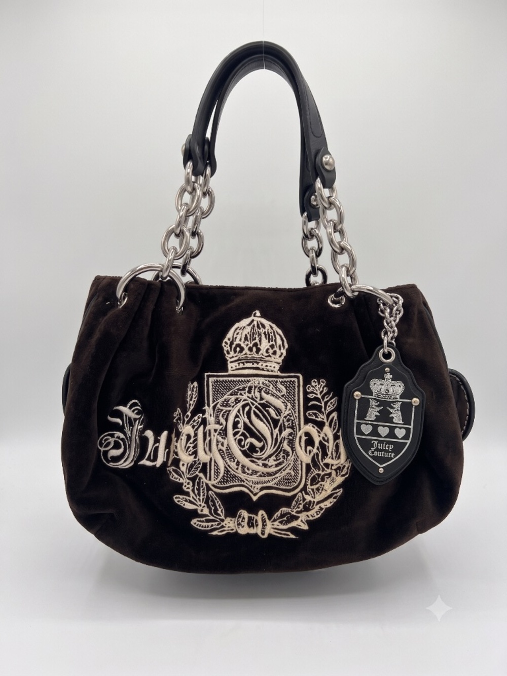 Vintage Authentic Juicy Couture Velour Crest Bag - Picture 2 of 4